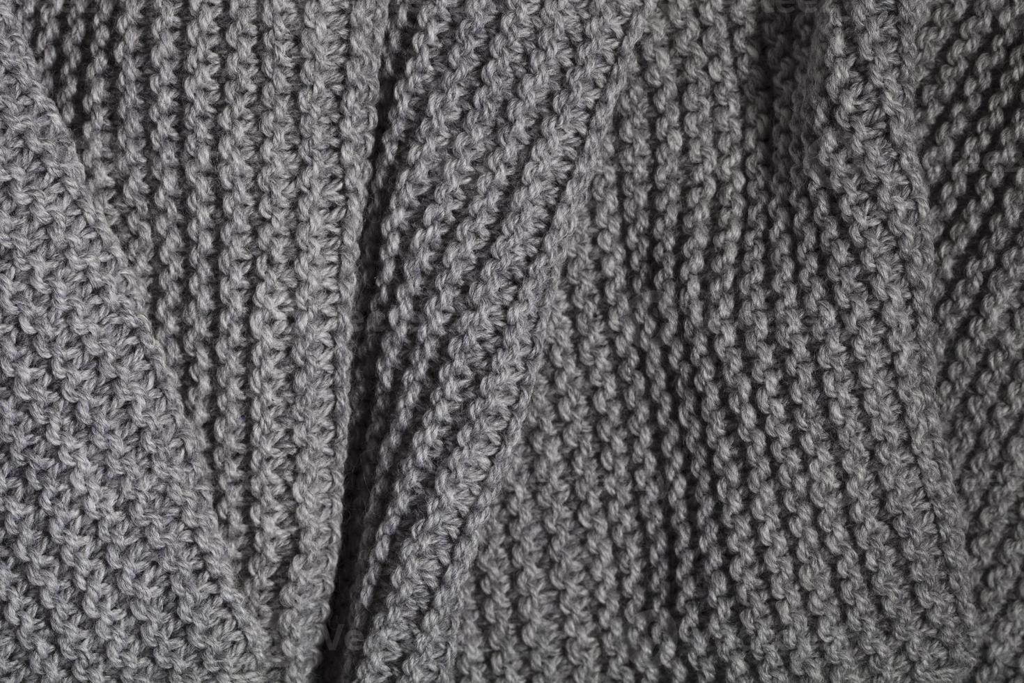 Knitted grey scarf photo