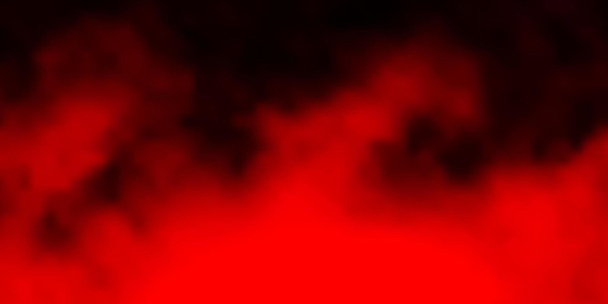 plantilla de vector rojo oscuro con cielo, nubes.