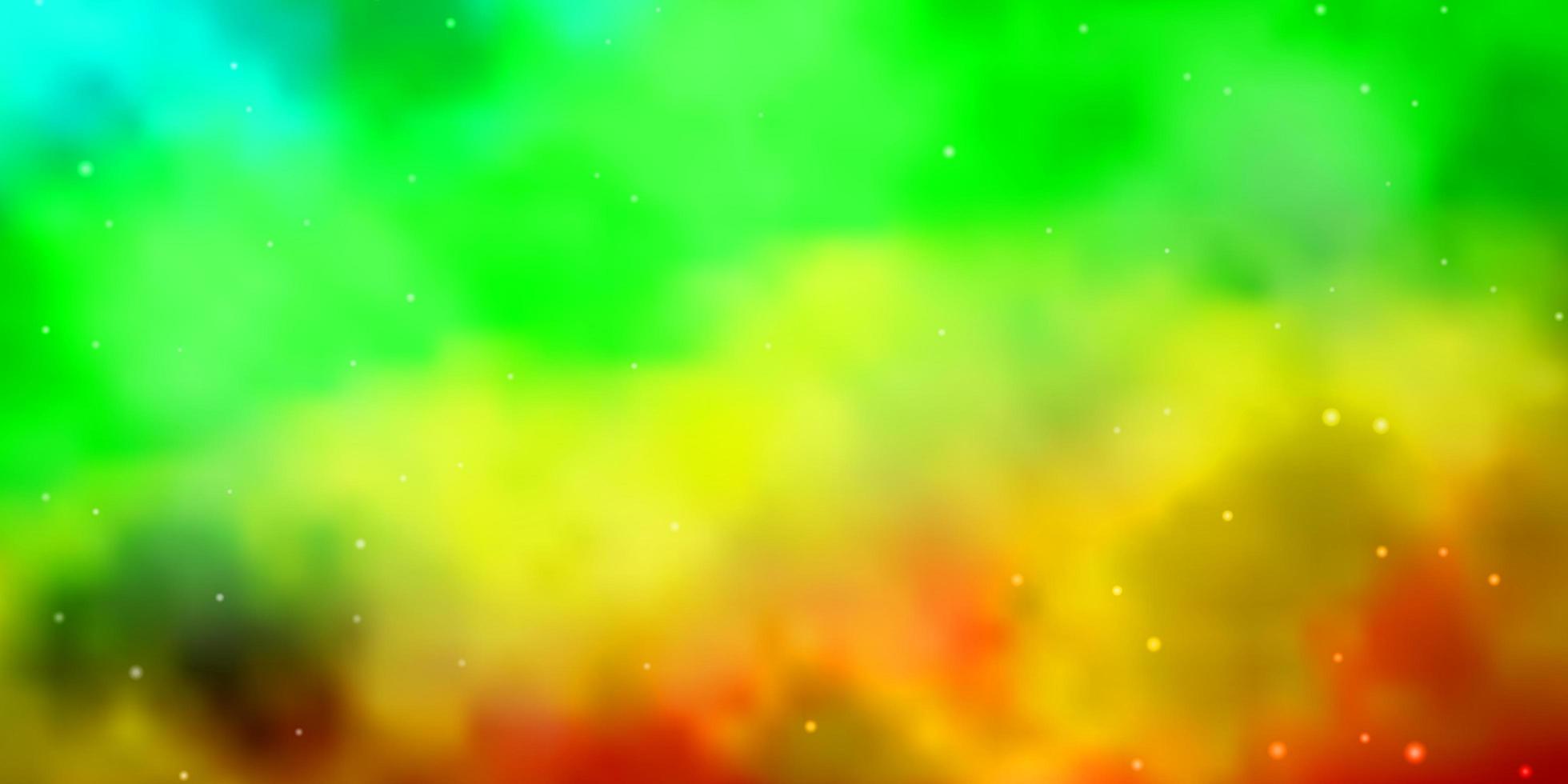 Light Green, Yellow vector background with small and big stars.