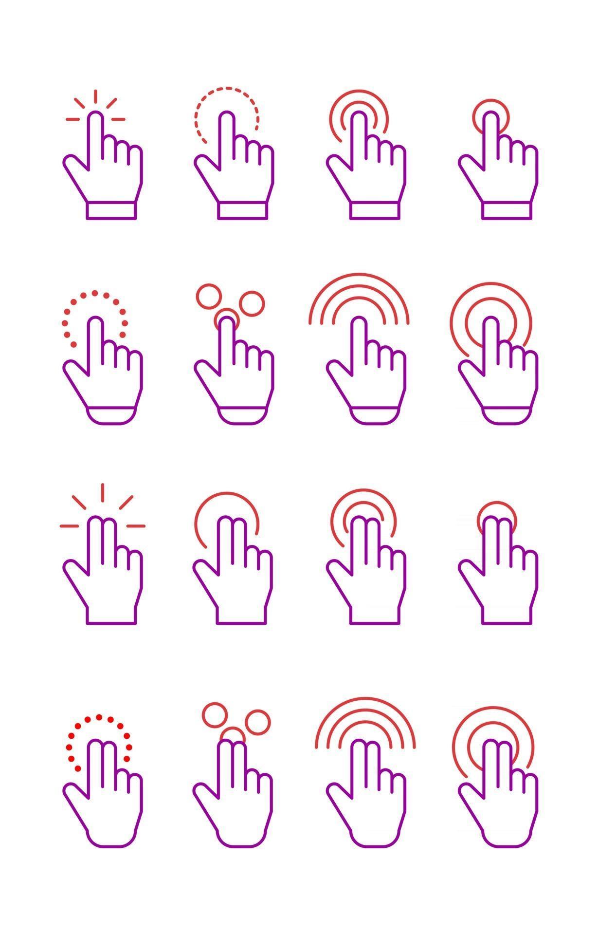 Download Hand Cursor Icon Collection 2901232 Vector Art at Vecteezy