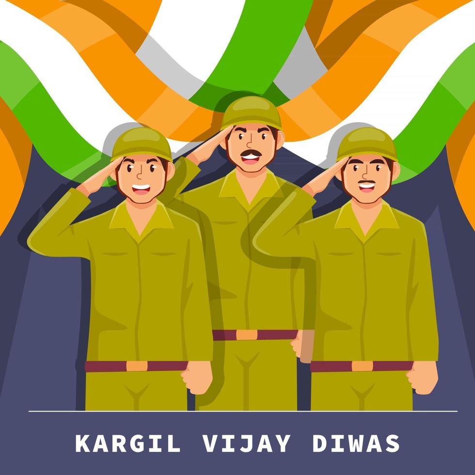 Soldier Celebrate Kargil Vijay Diwas vector