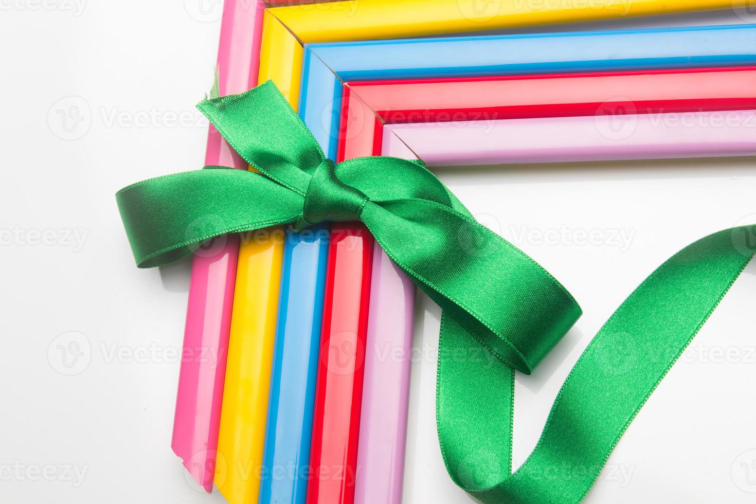 Coloured frames and a gift ribbon photo