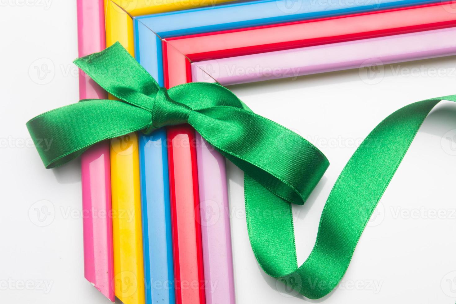 Coloured frames and a gift ribbon photo