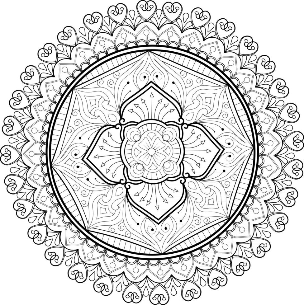 diseño de mandala para libro para colorear página vector