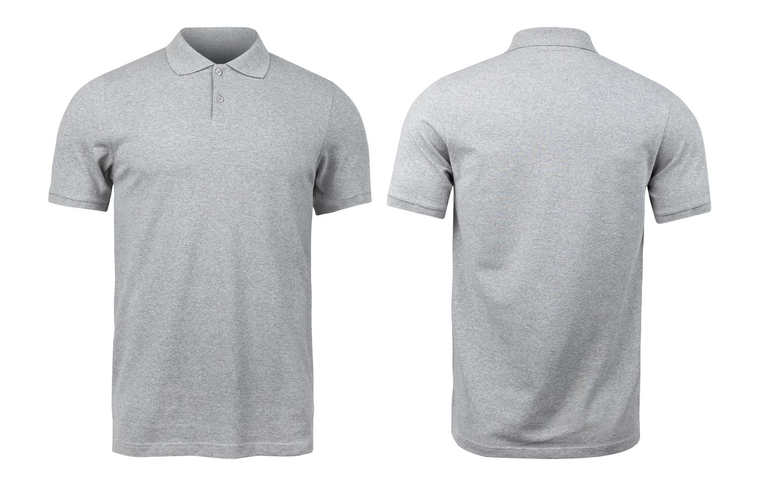 Grey polo shirts mockup front and back used as design template ...