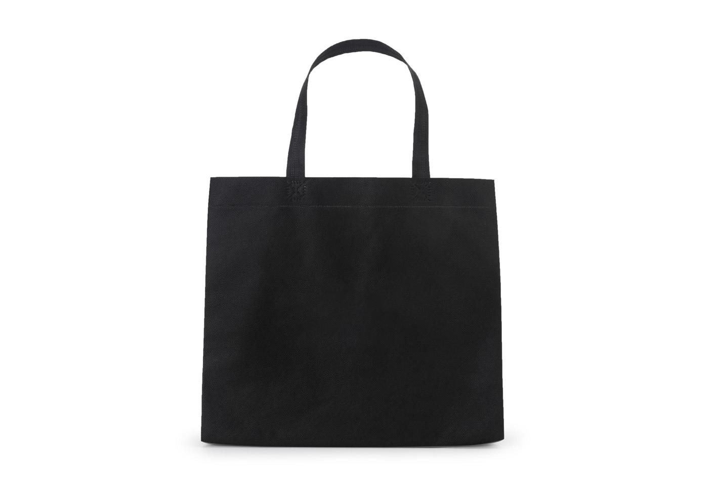 Black Tote bag isolated on white background with clipping path photo