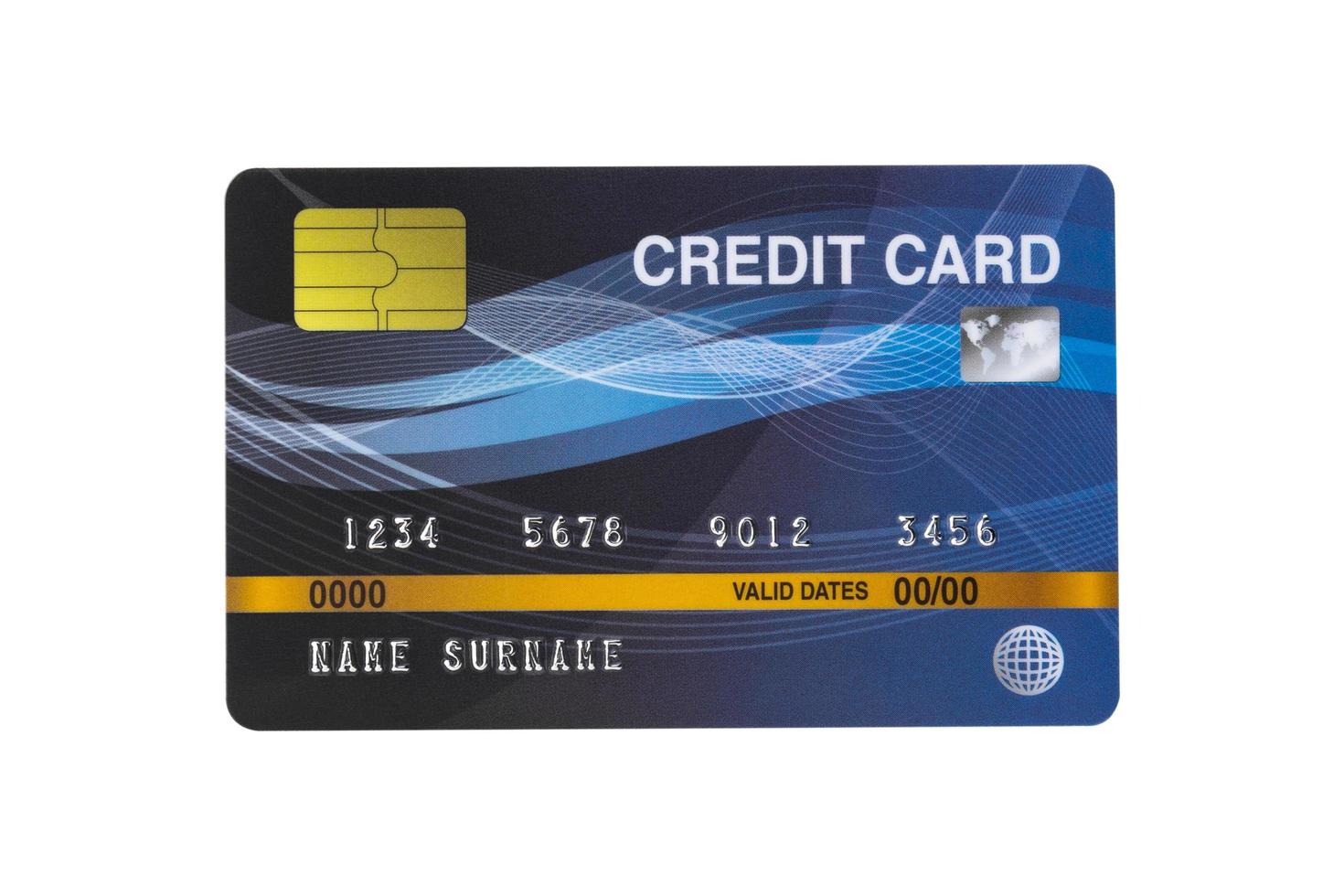 tarjeta de crédito aislado sobre fondo blanco con trazado de recorte foto