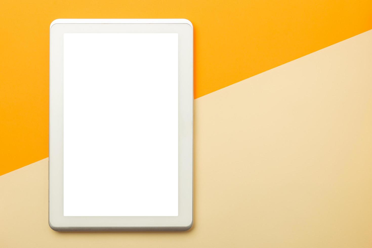 Smartphone blank screen isolated on orange background photo