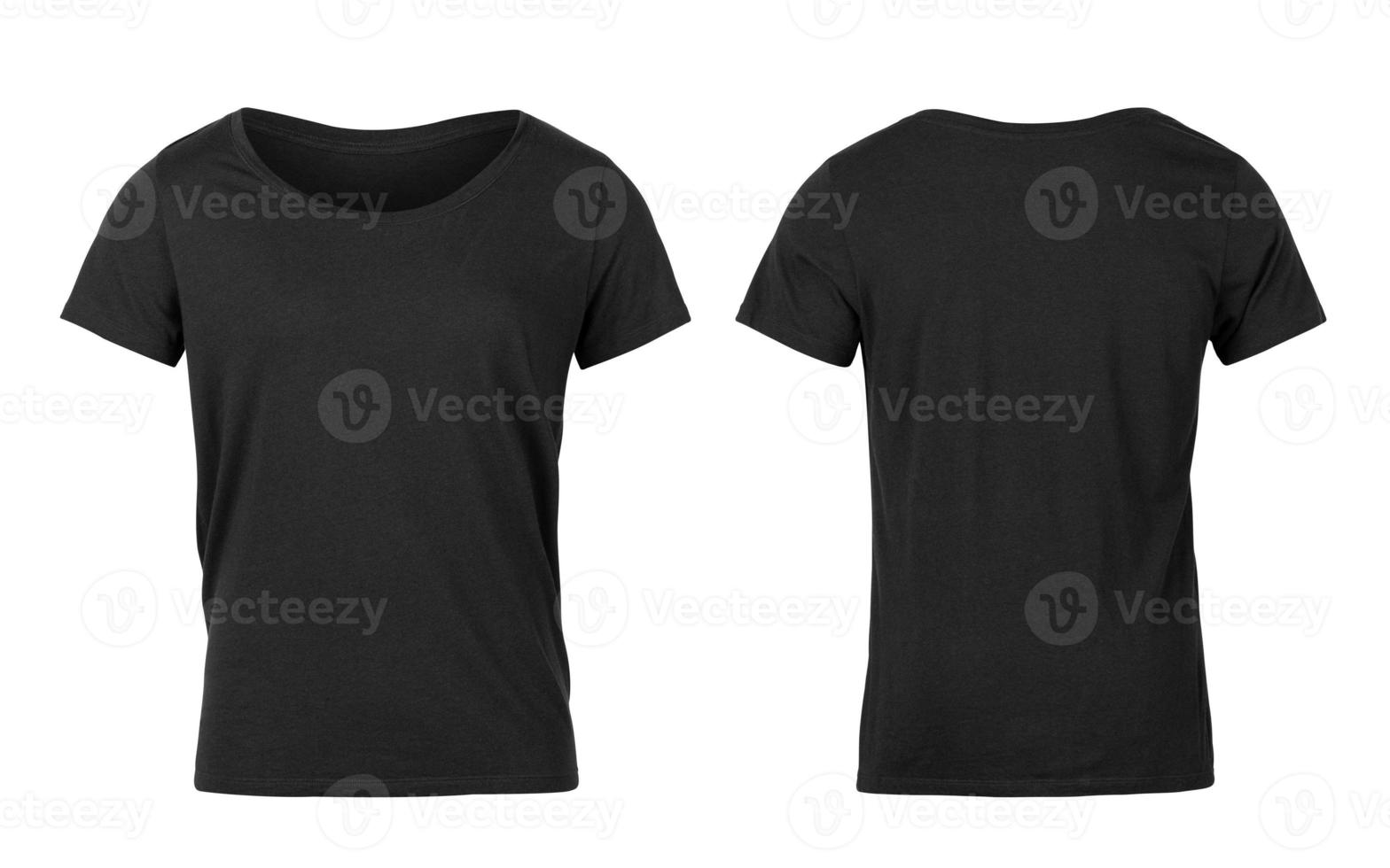 Black woman t shirt isolated on white background with clipping path photo
