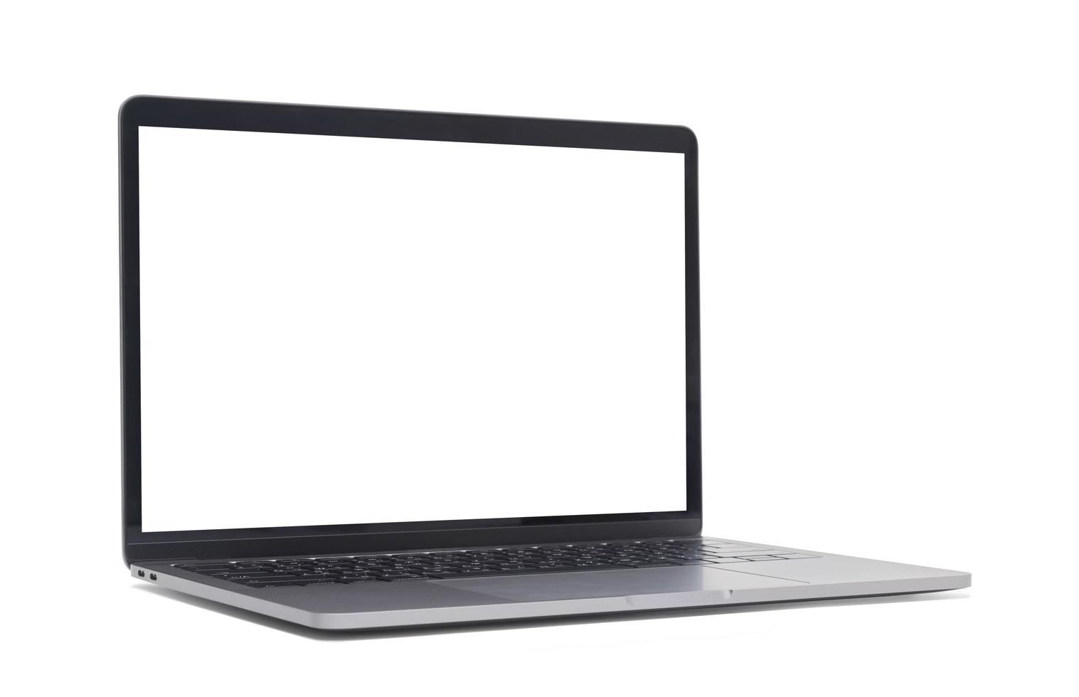Laptop computer isolated on white background photo