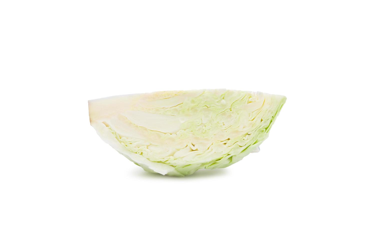 Green cabbage isolated on white background with clipping path photo