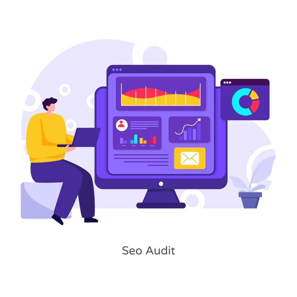 analizador de auditoría seo vector