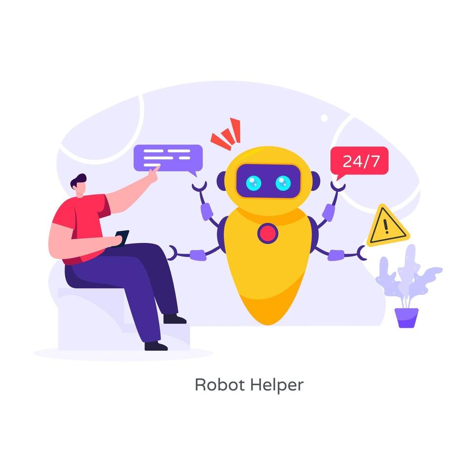 Ai Robot Helper vector