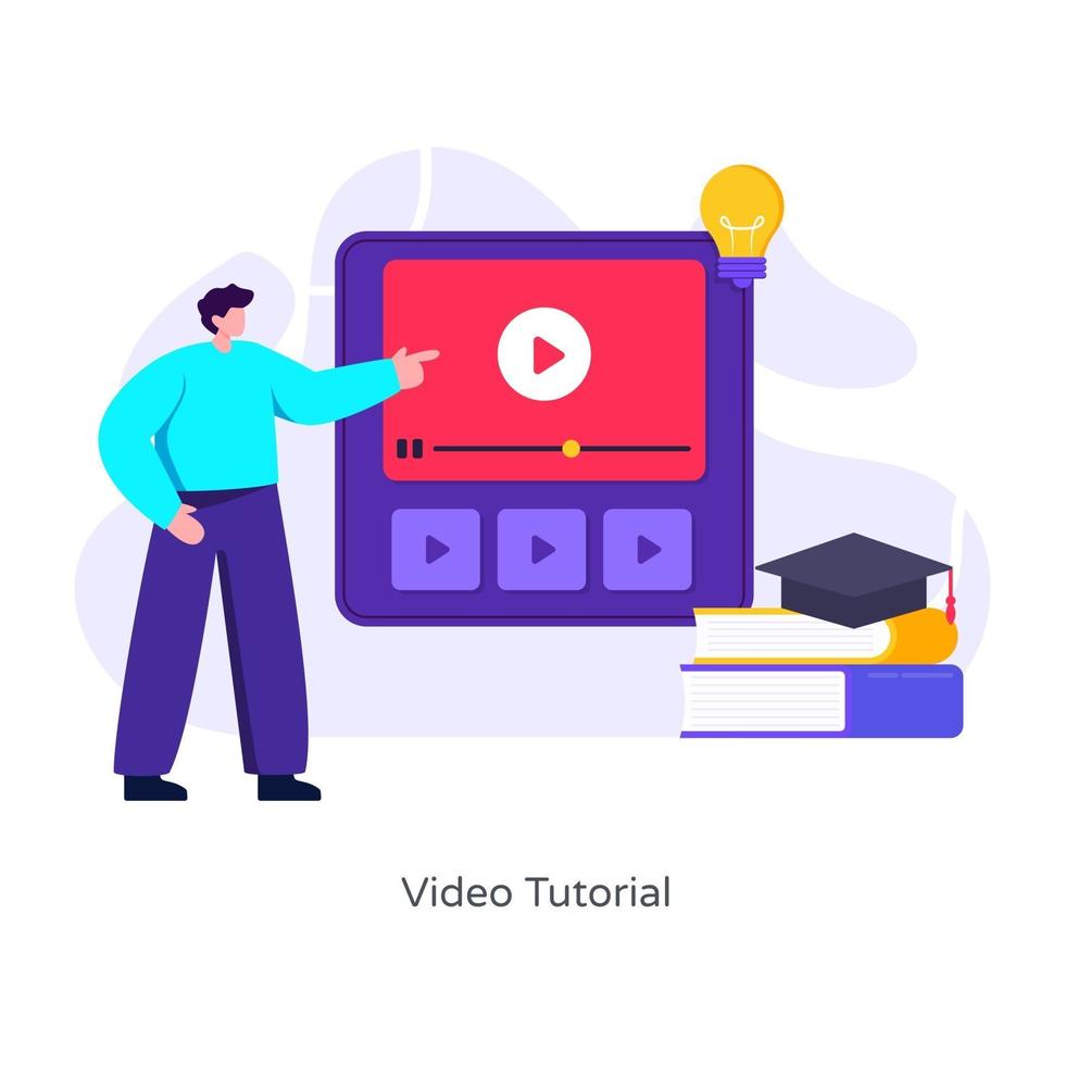 Online  Video Tutorial vector