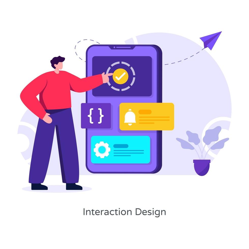 Interaction App  Design vector