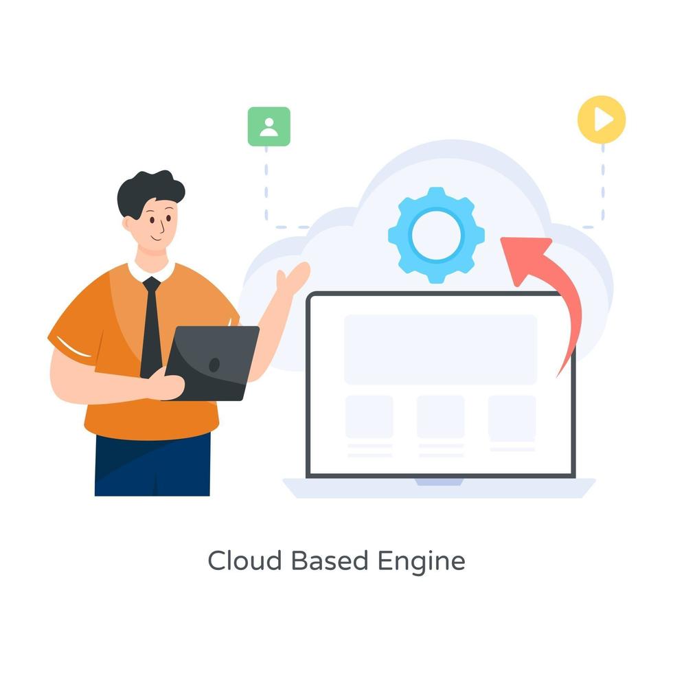 Cloud Based Engine vector