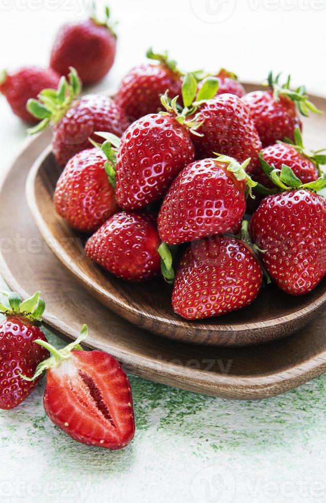 Fresh ripe delicious strawberries photo