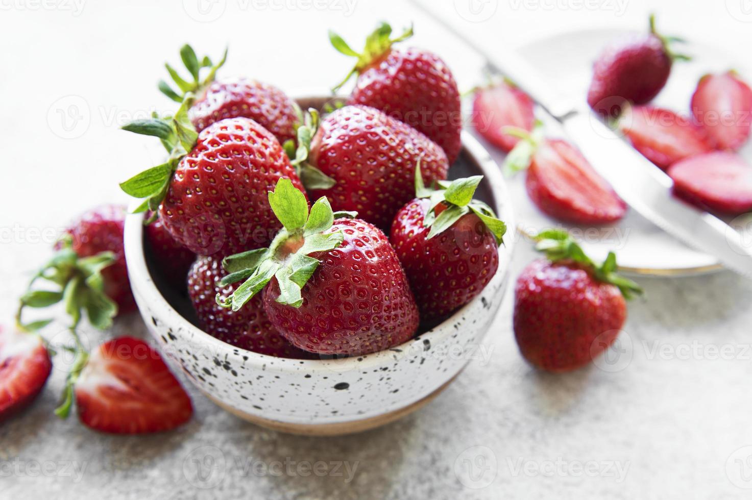 Fresh ripe delicious strawberries photo