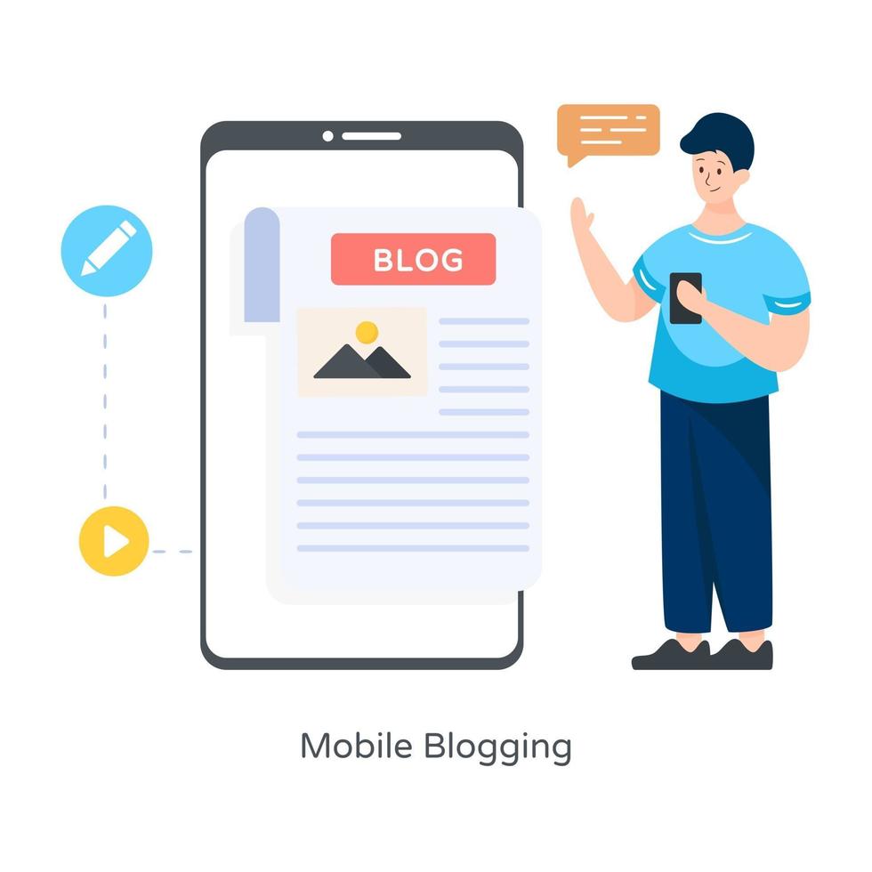 Online Mobile Blogging 2902597 Vector Art at Vecteezy