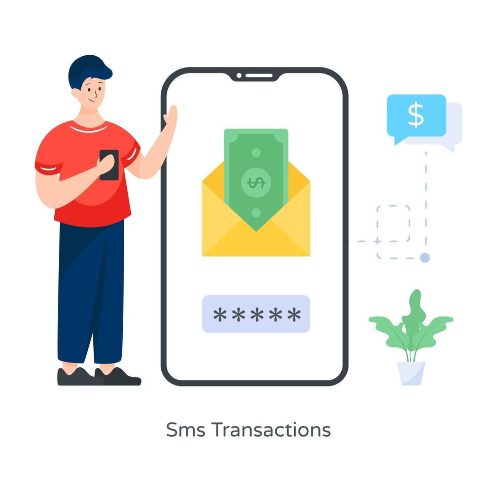 Sms Transactions and Banking vector