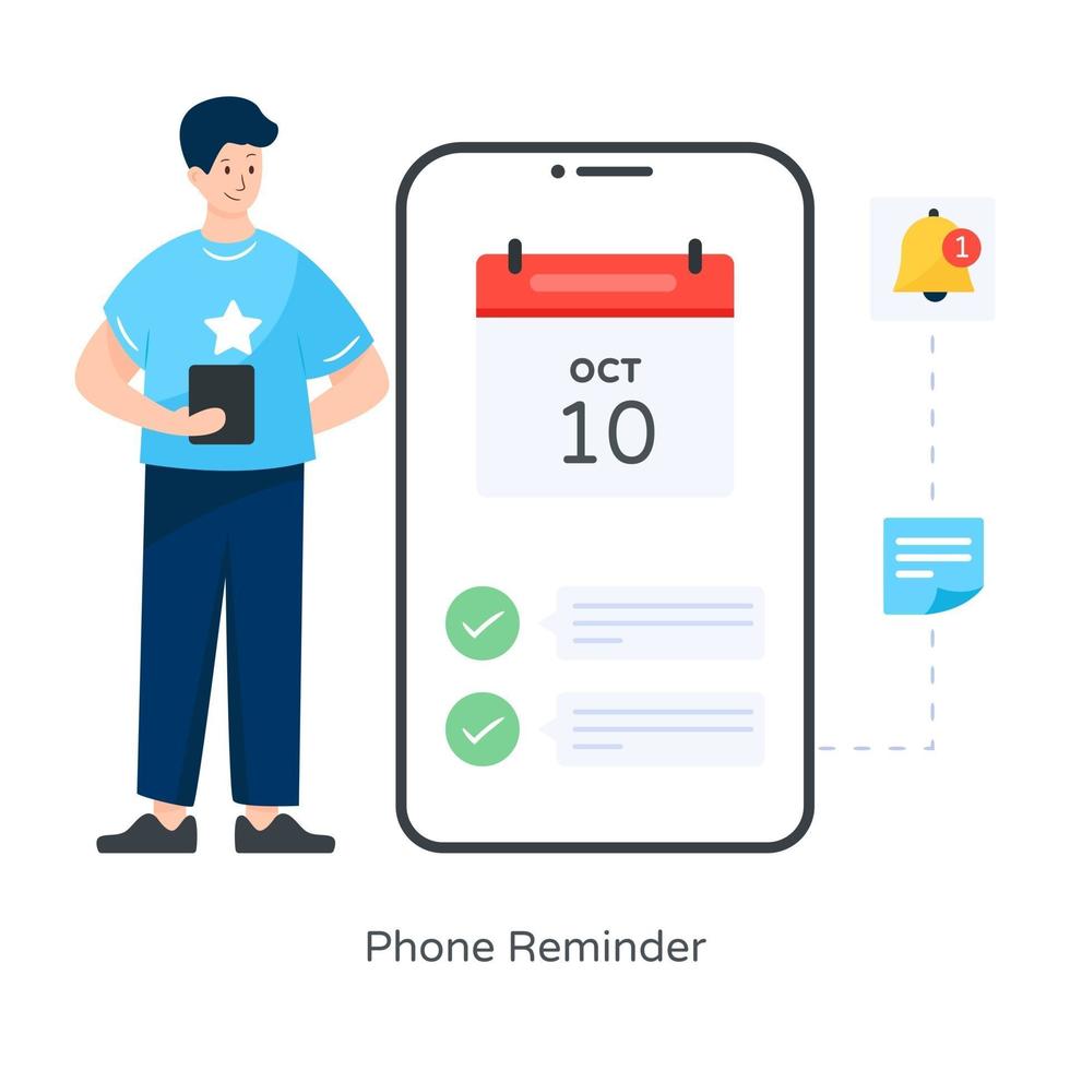 recordatorio de teléfono de usuario vector