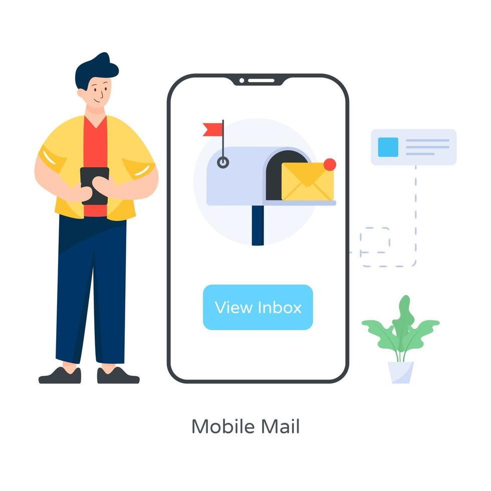 Mobile Mail App vector