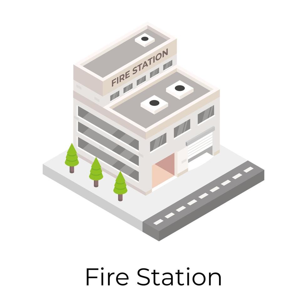 Fire Station Building vector