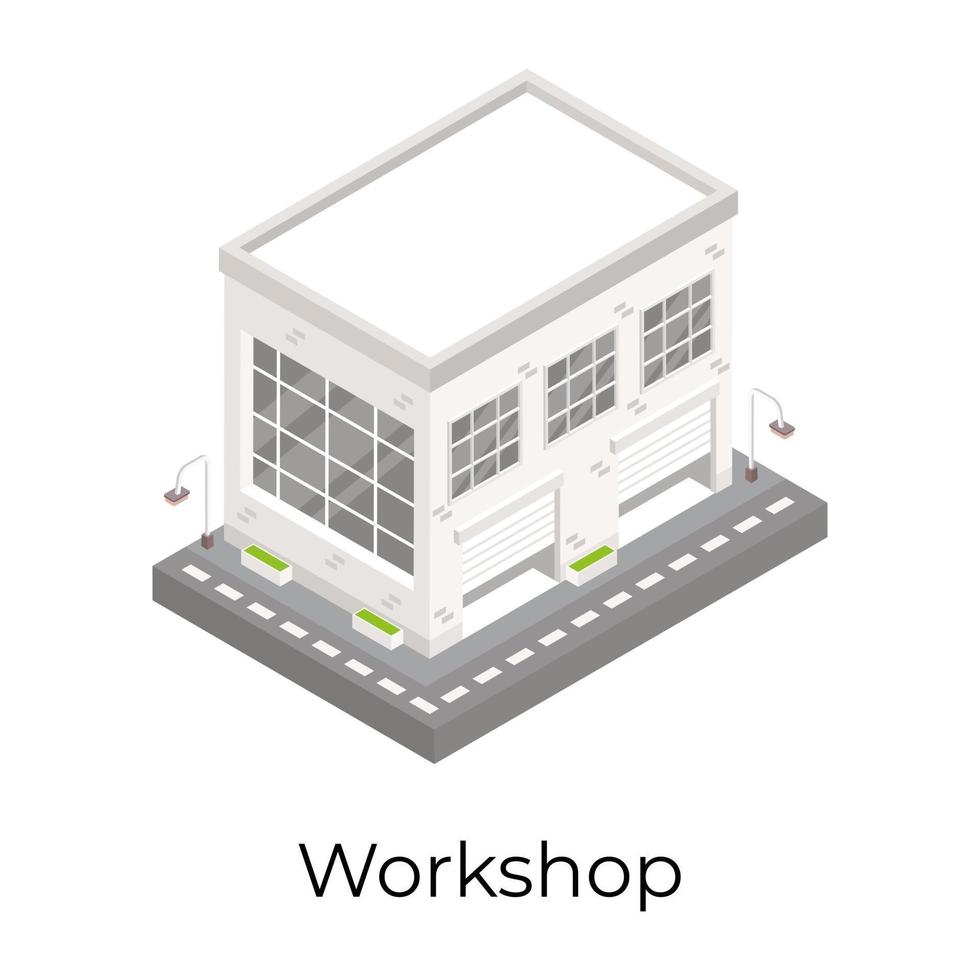 Work Shop Building vector