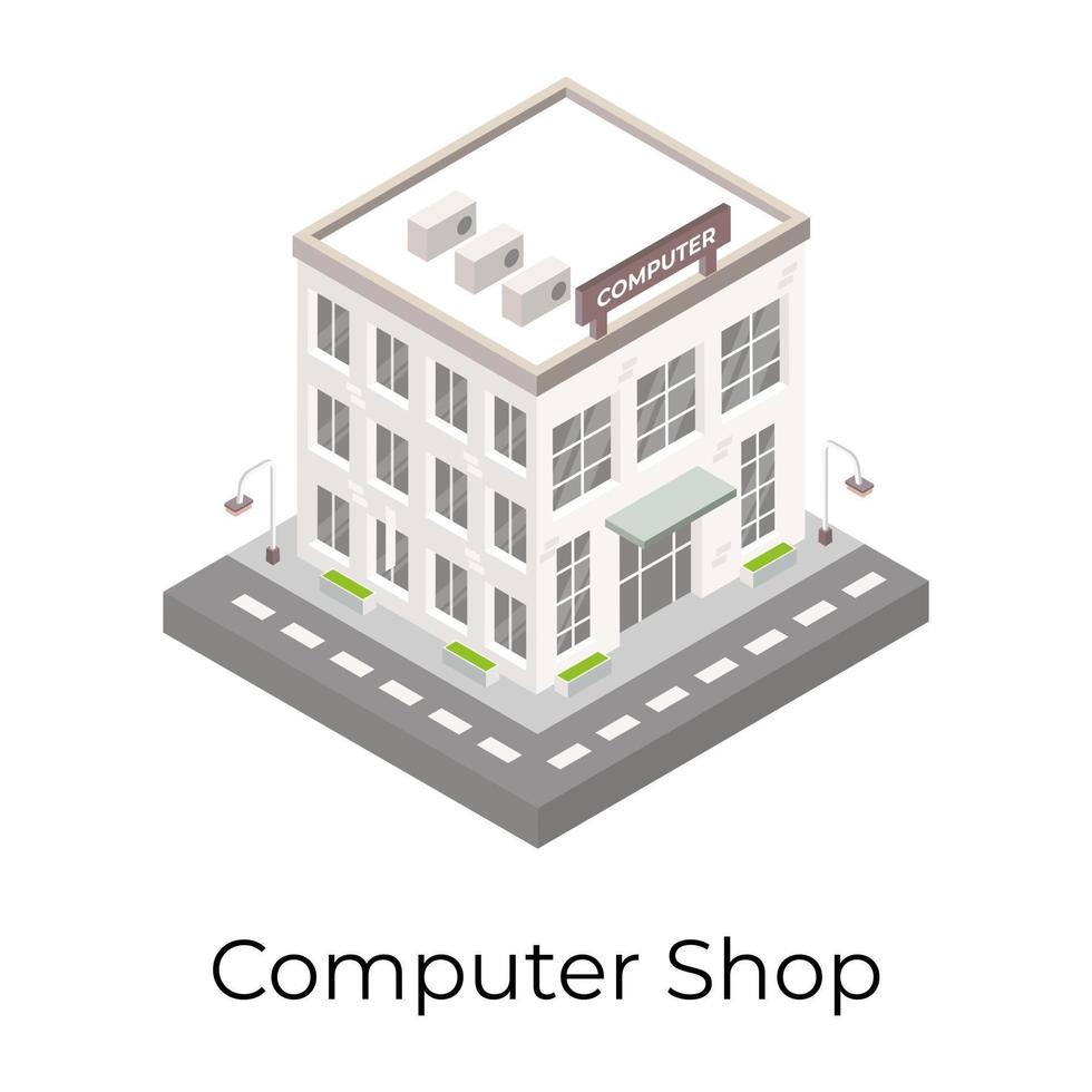 Computer Shop Building vector