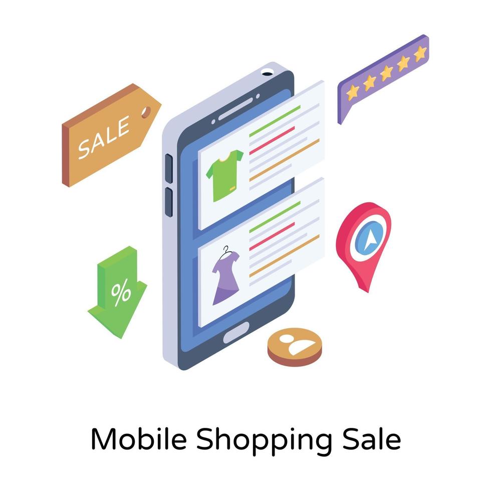 Mobile Shopping Sale vector