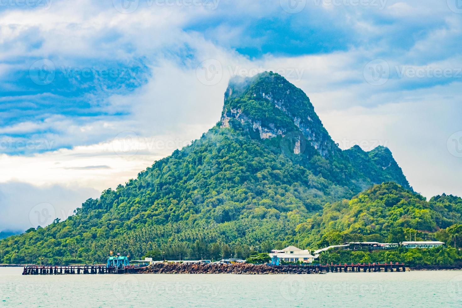 Travel to Don Sak over turquoise water, tropical seascape in Thailand photo