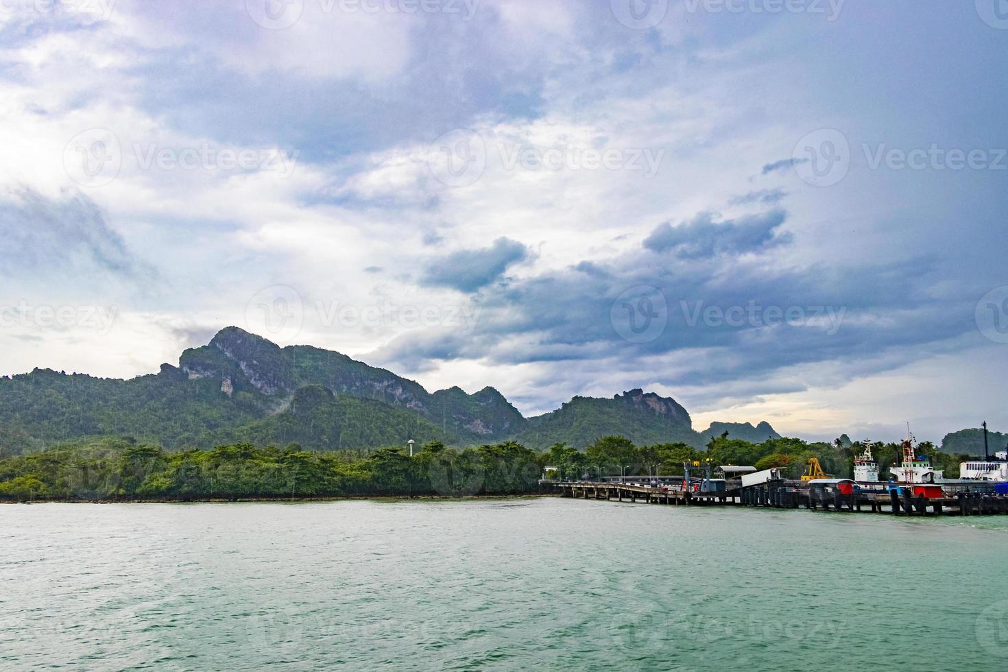 Travel to Don Sak over turquoise water, tropical seascape in Thailand photo