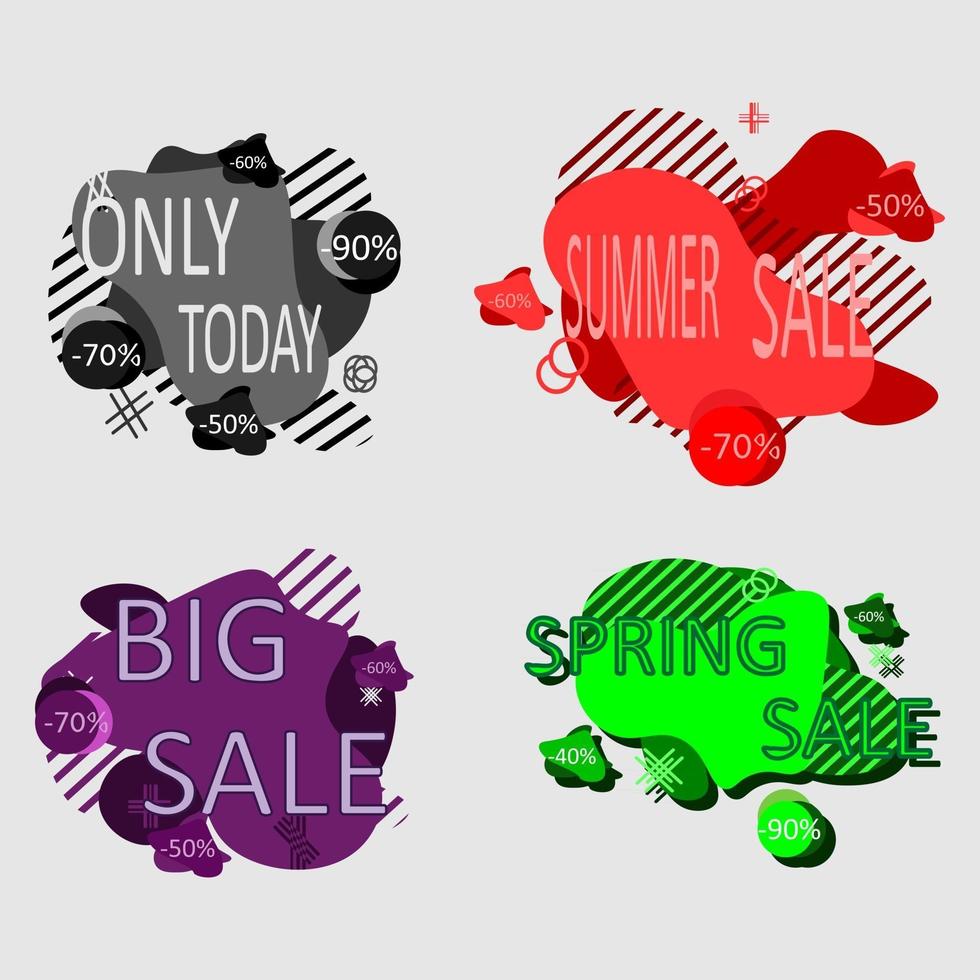 Set of sale banner template vector