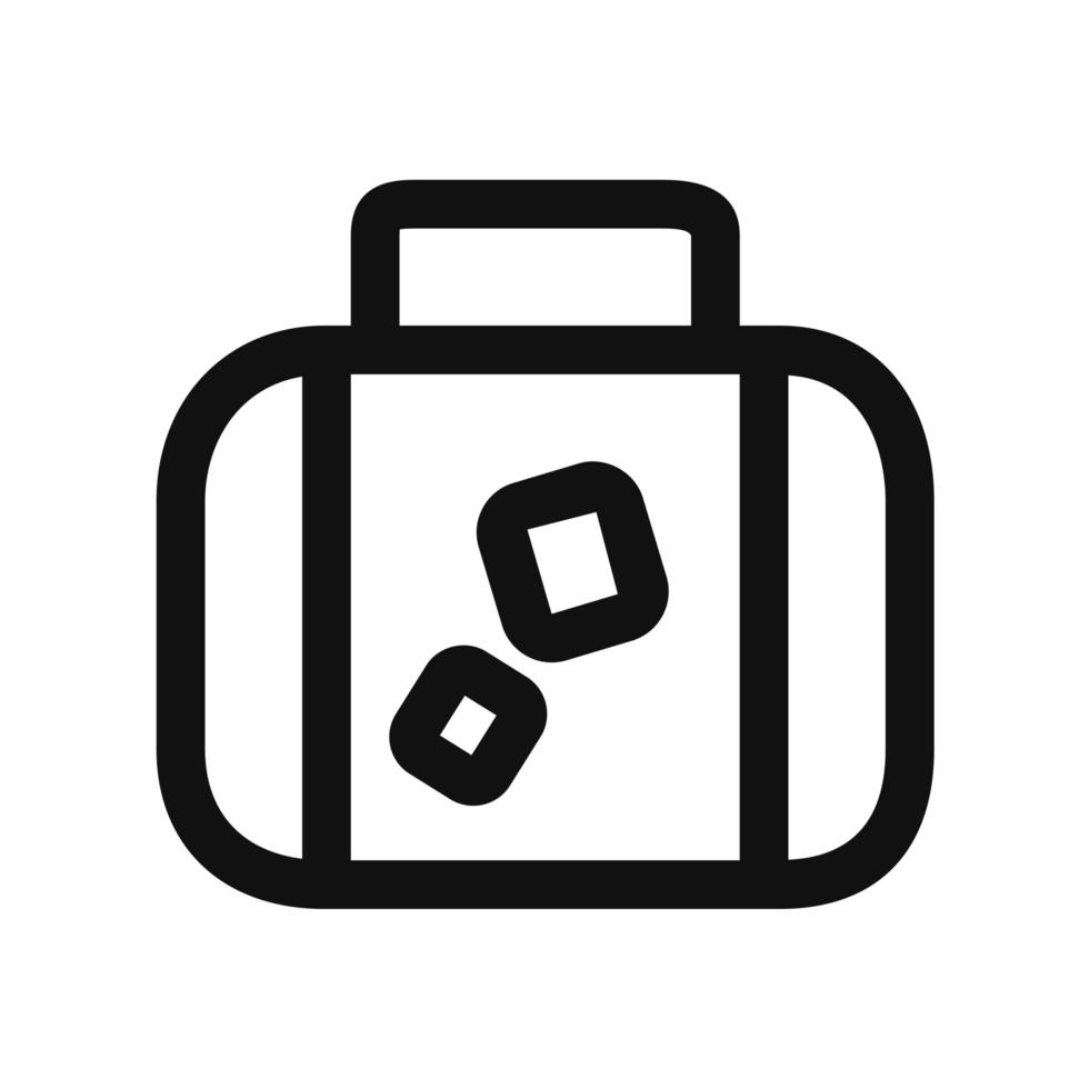 Blue travel suitcase thick line vector icon