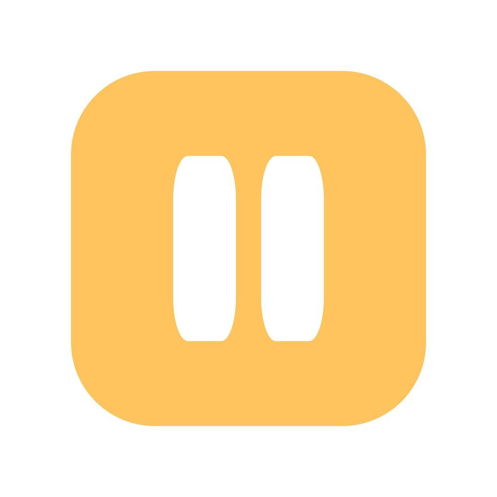 Pause button flat vector icon