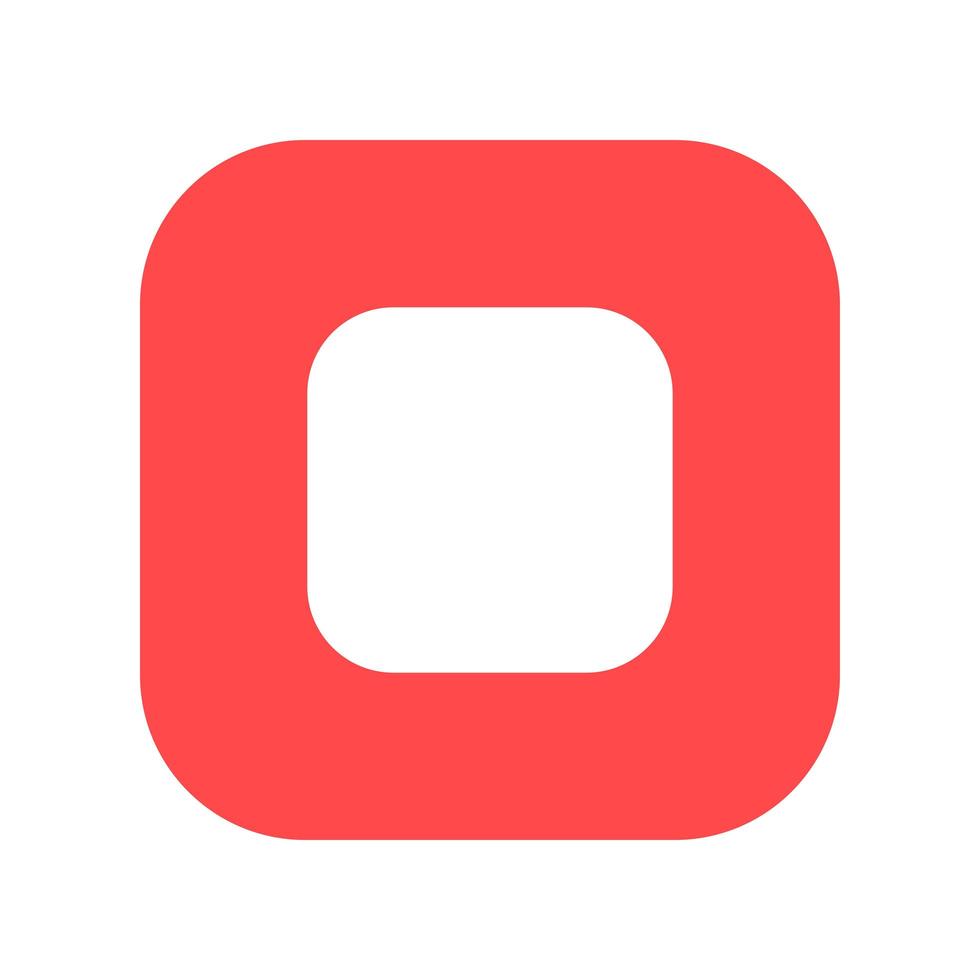 Stop button flat vector icon