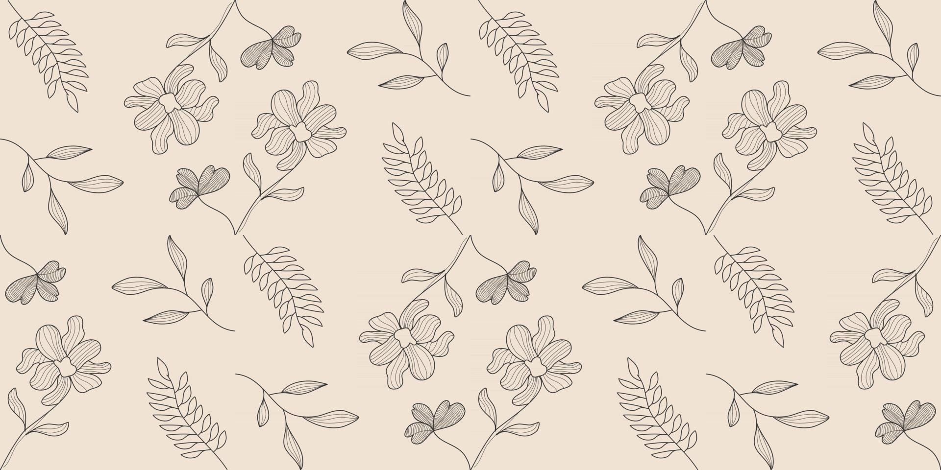 Cute floral, plant vector pattern. Elegant template for fashion prints