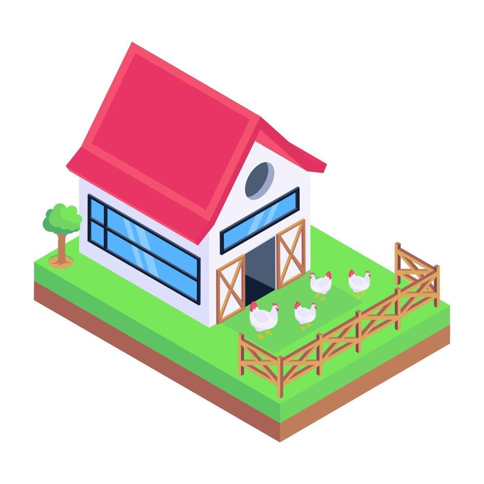 Farmyard and Farm House vector