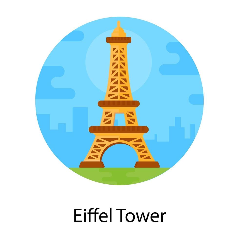 punto de referencia de la torre eiffel vector