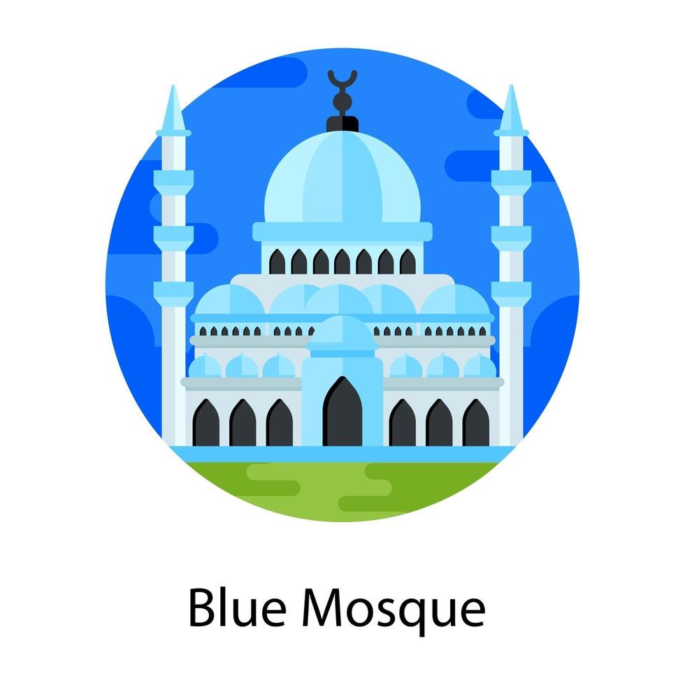 punto de referencia de la mezquita azul vector