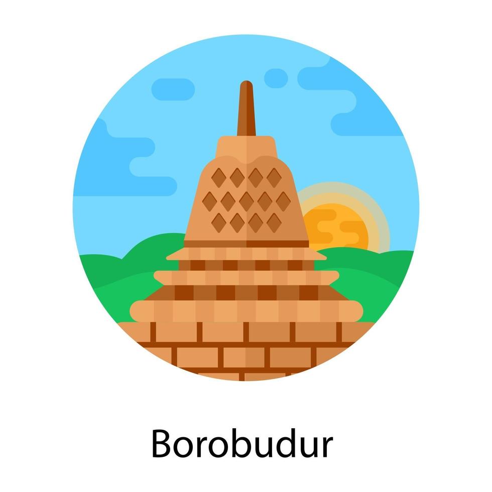 templo budista de borobudur vector