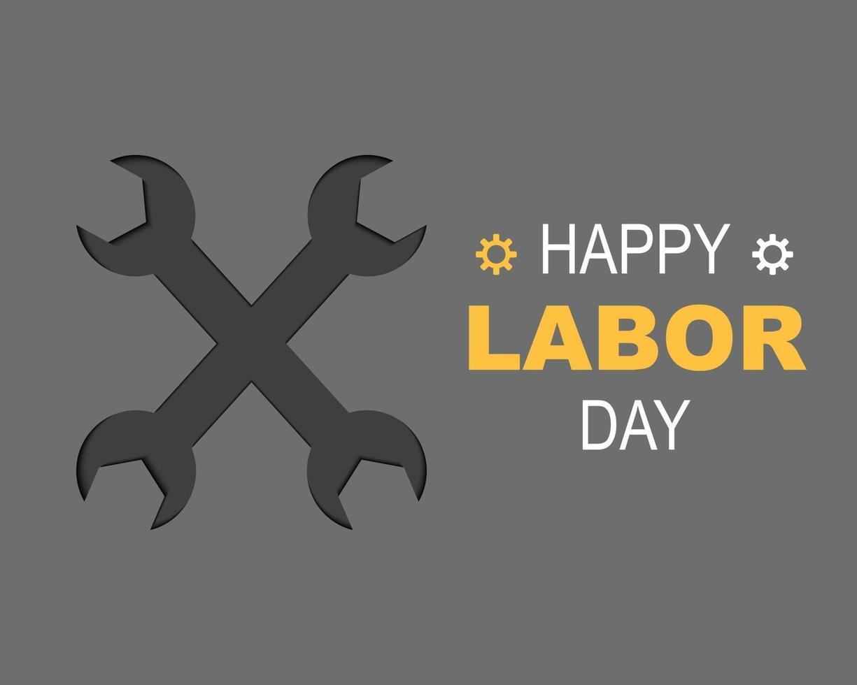 Happy Labor Day Wrench Paper vector