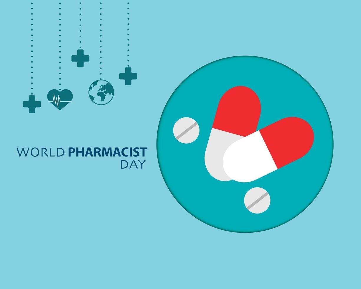 World Pharmacist Day With Drug Vector