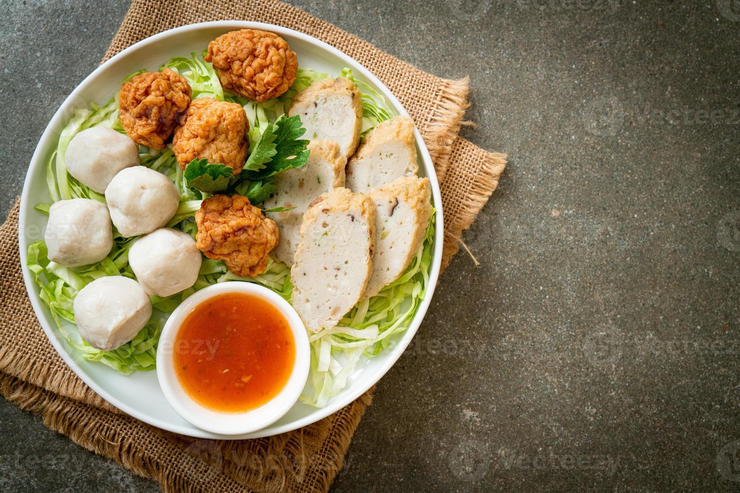 Boiled Fish Balls, Shrimp Balls and Chinese Fish Sausage photo