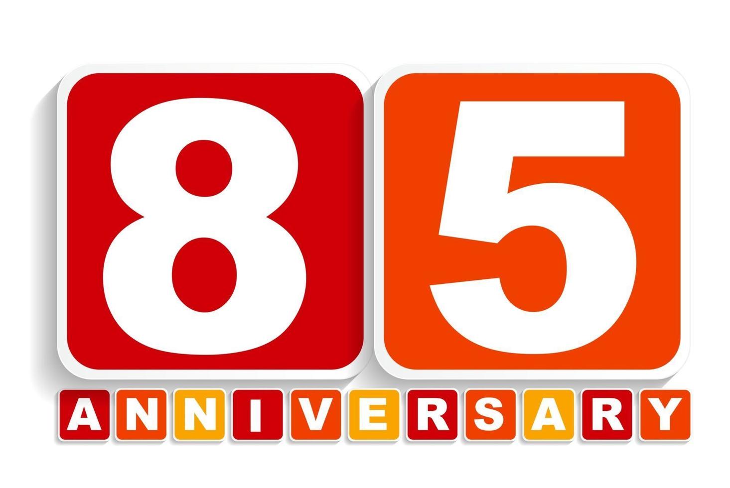 Eighty Five 85 Years Anniversary Label Sign for your Date vector