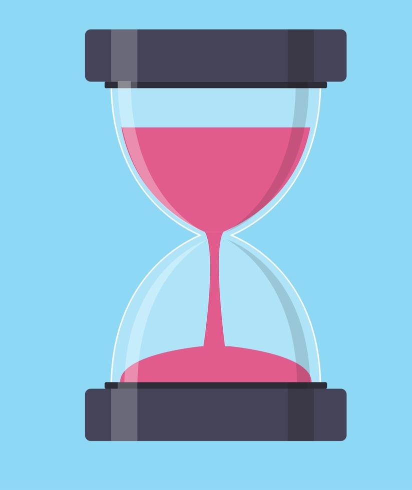 Hourglass, Sandglass Icon in Flat Style. Vector Illustration