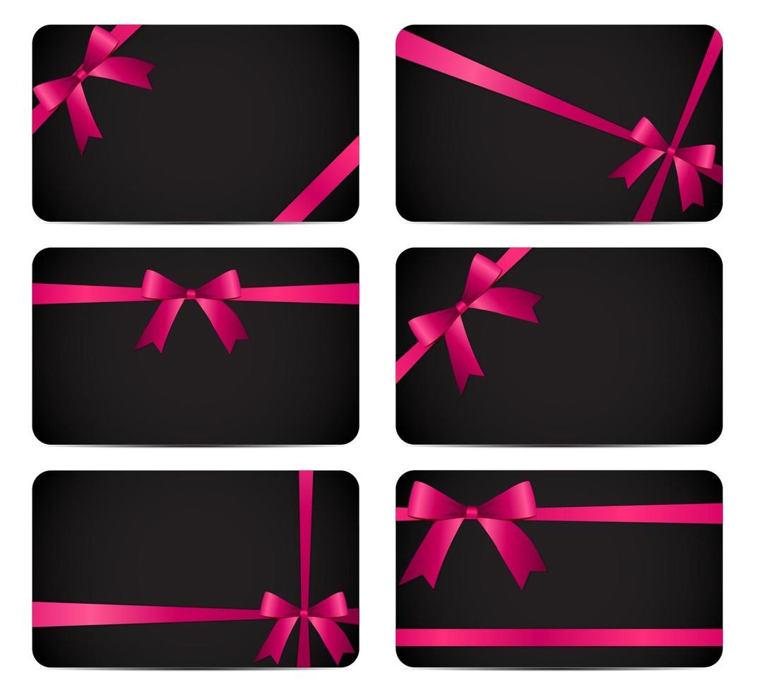tarjeta de regalo con lazo rosa y lazo. ilustración vectorial vector