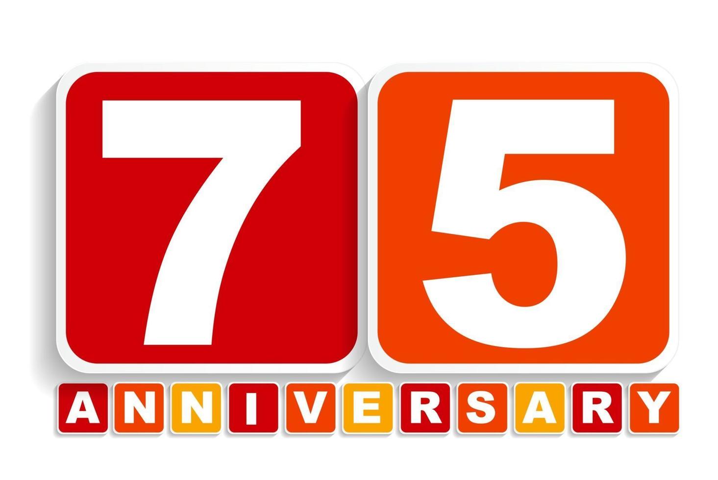 Seventy Five 75 Years Anniversary Label Sign for your Date vector