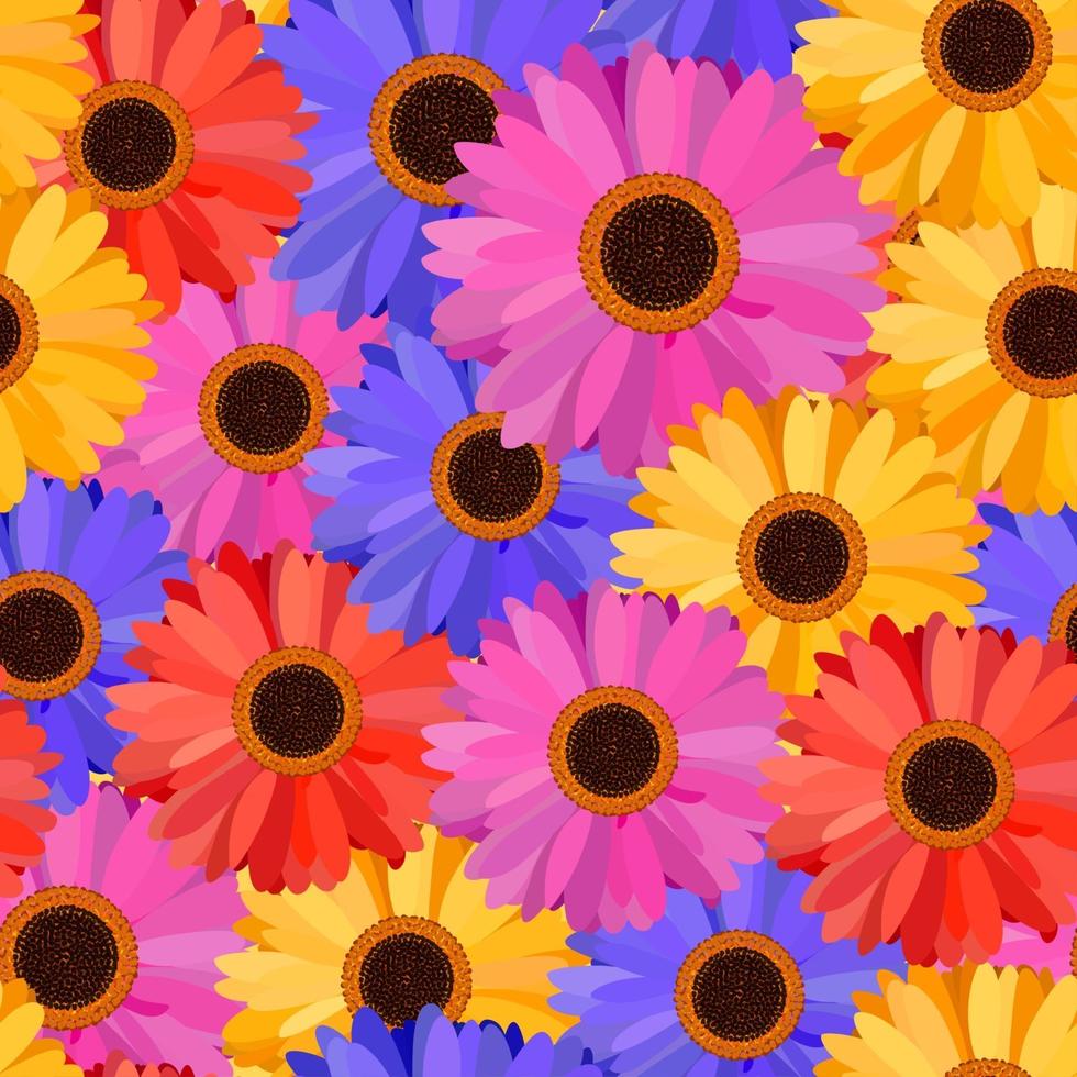 gerbera de patrones sin fisuras fondo floral vector