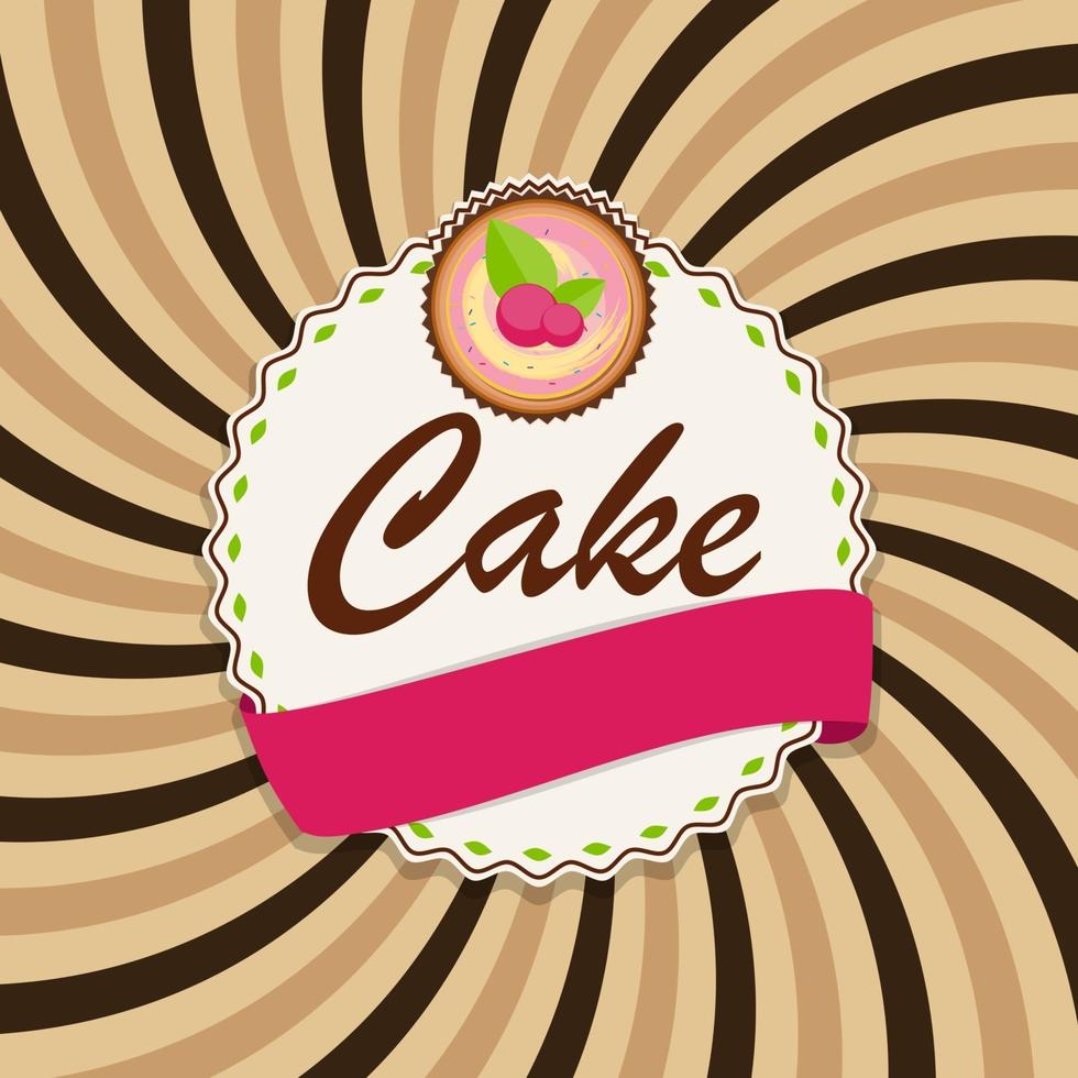 Sweet Cake with Berry Menu Background Vector Illustration